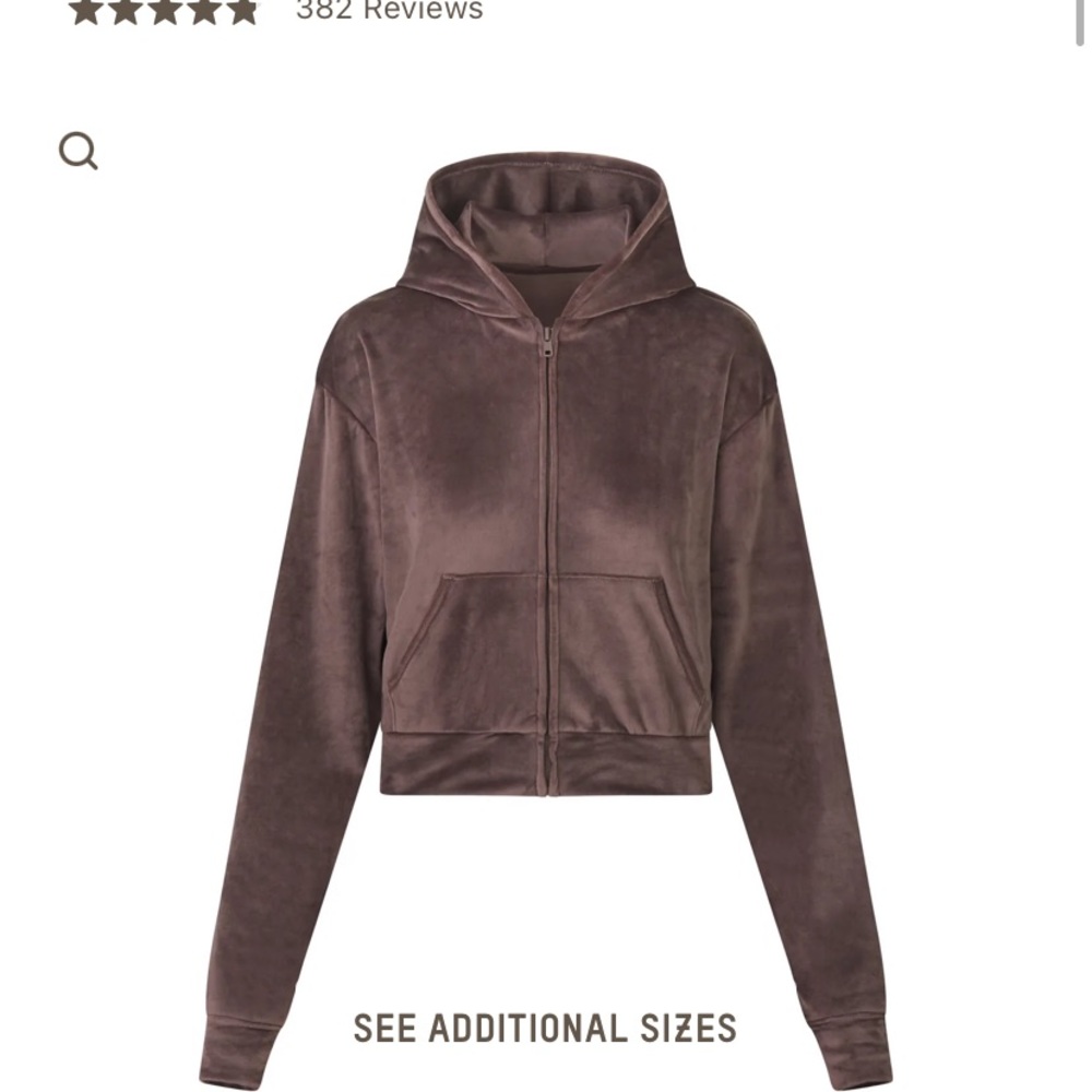 SKIMS Velour Zip Up Jacket